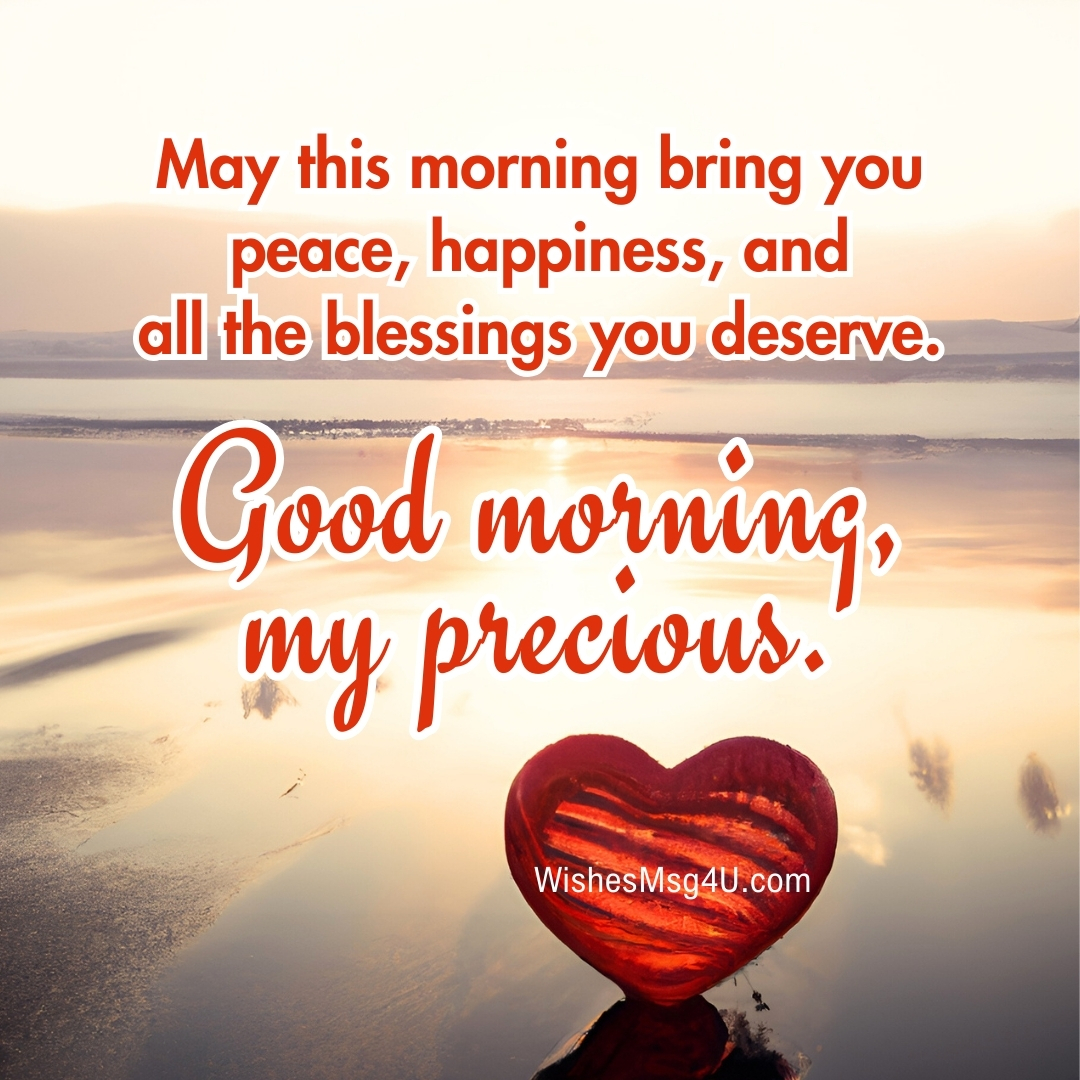 May this morning bring you peace, happiness, and all the blessings you deserve. Good Morning My Love.