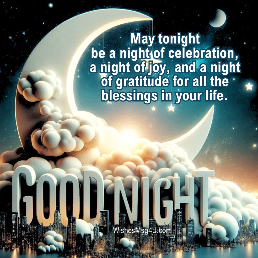 May tonight be a night of celebration, a night of joy, and a night of gratitude for all the blessings in your life. Good Night Friday Blessings.