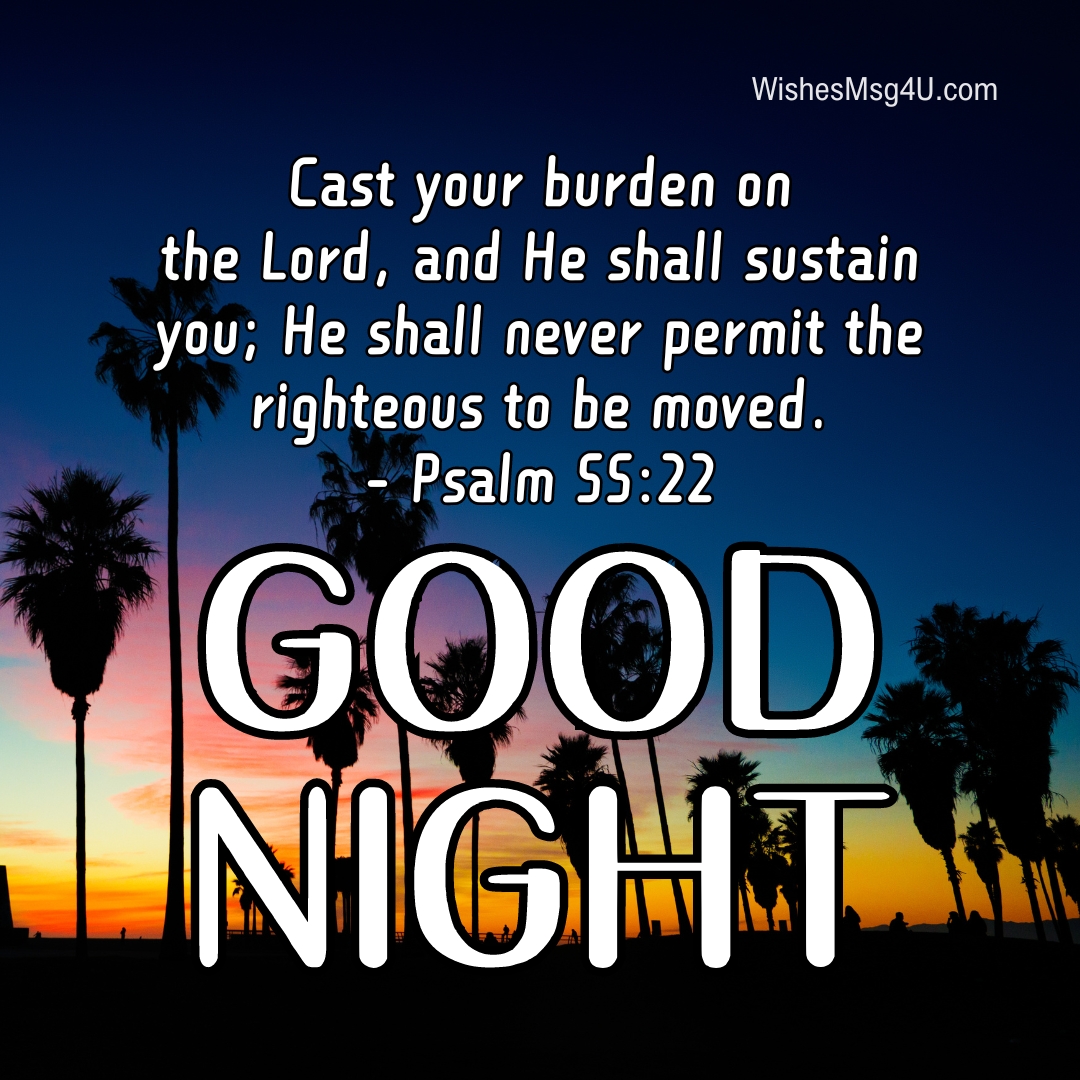 Cast your burden on the Lord, and He shall sustain you; He shall never permit the righteous to be moved. Good Night Friday Blessings.