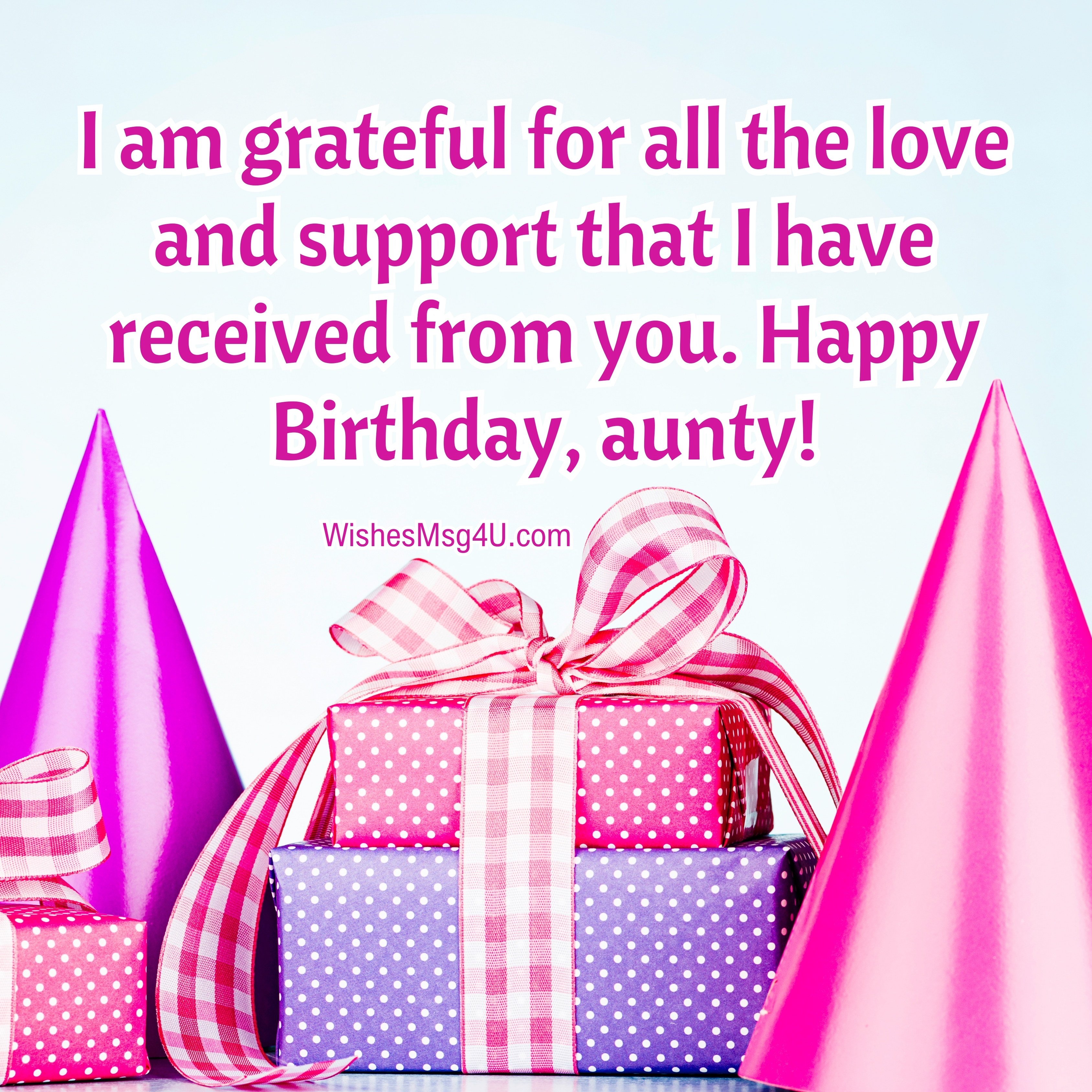 I am grateful for all the love and support that I have received from you. Happy Birthday Aunt.