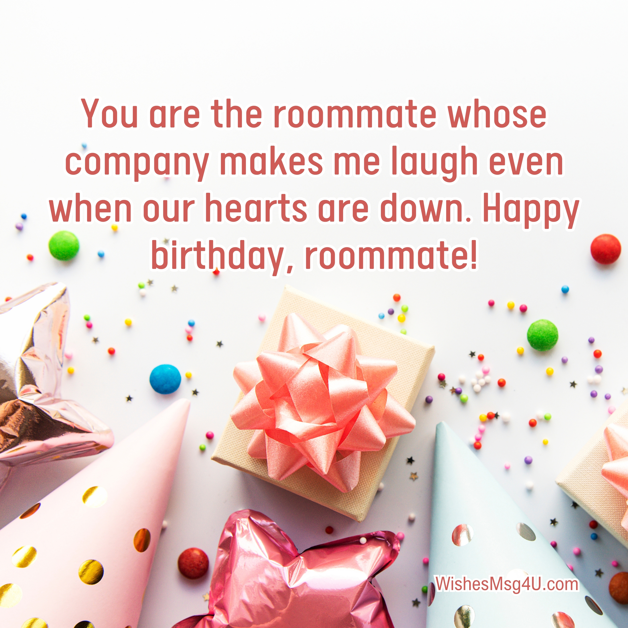 You are the roommate whose company makes me laugh even when our hearts are down. Happy Birthday Roommate.
