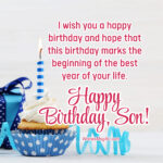 I wish you a happy birthday and hope that this birthday marks the beginning of the best year of your life. Happy Birthday Son.